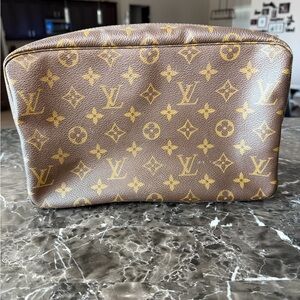 Louis Vuitton Brown and Gold Monogram Toiletry Bag